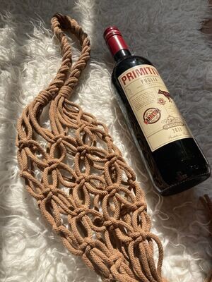 Fahéj színű bortartó zacskó / Cinnamon Wine tote