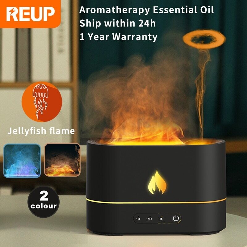 REUP Flame Air Humidifier Essential Oil Diffuser Aroma Ultrasonic Mist Maker Aromatherapy Humidifiers Diffusers Fragrance Home