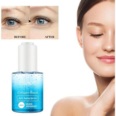 30ml Anti Aging Collagen Boost Face Serum, Hyaluronic Acid Serum Remover Wrinkle Collagen Lifting Firming Tightens Essence 30ML