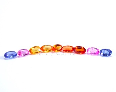 3x4 Natural Heated Multi Sapphire Gemstone Oval Faceted Gemstone