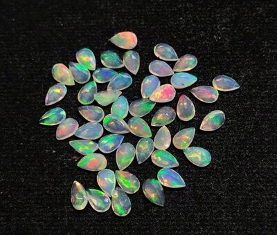3x5mm Ethiopian Opal Pear Faceted Gemstone