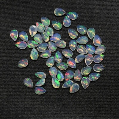 4x6mm Ethiopian Opal Pear Faceted Gemstone