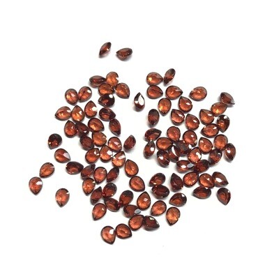 3x4mm Red Garnet Pear Faceted Gemstone