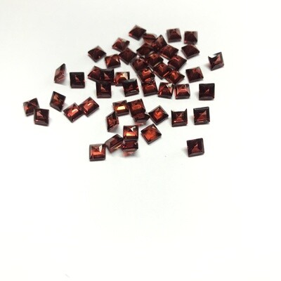 3mm Red Garnet Square Faceted Gemstone