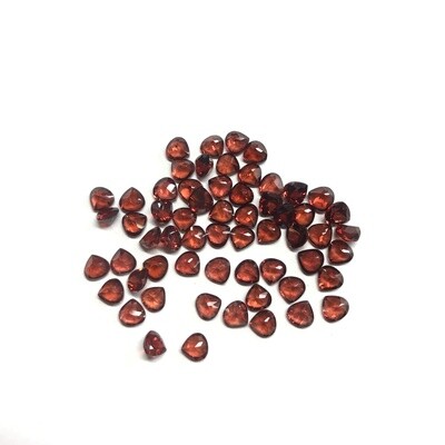 4mm Red Garnet Heart Faceted Gemstone