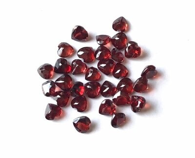 5mm Red Garnet Heart Faceted Gemstone