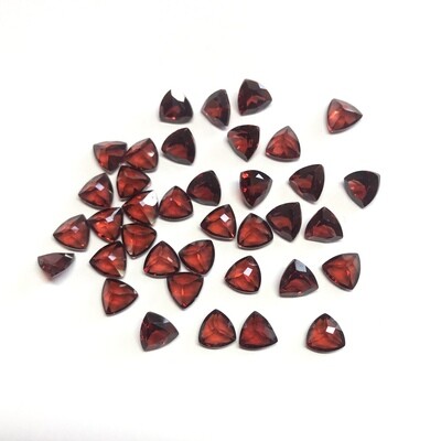 5mm Red Garnet Trillion Faceted Gemstone