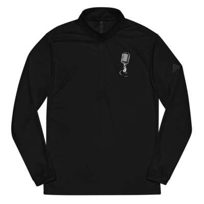 MMR Men&#39;s ADIDAS Left Side Premium Embroidered White Classic Microphone Logo Quarter Zip Pullover