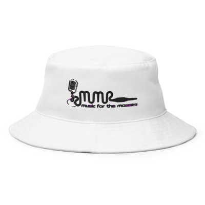 MMR White Embroidered Classic Logo Bucket Hat