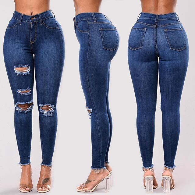 Ladies High Waist Fashion Stretch Denim Jeans