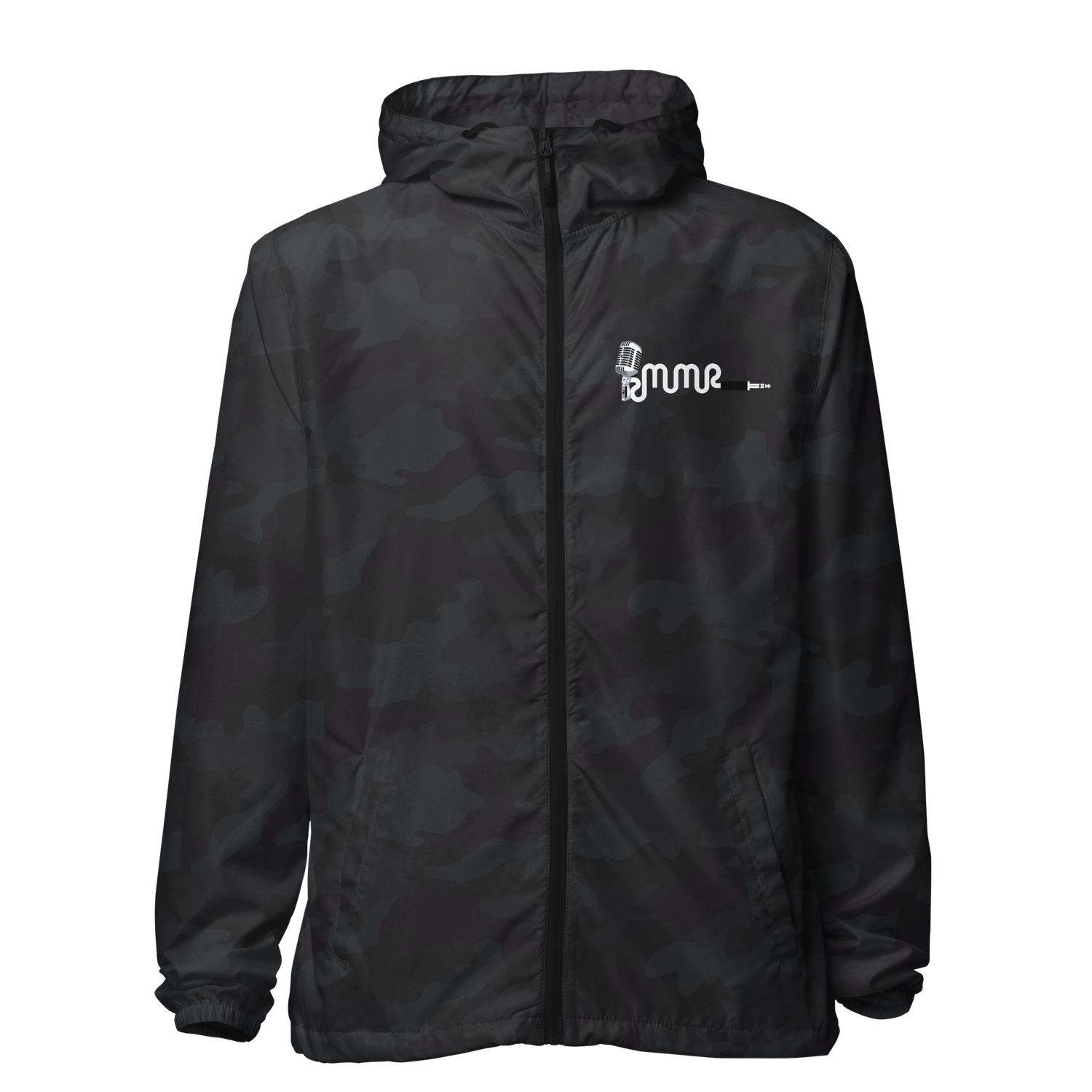 MMR Unisex lightweight zip up windbreaker Black Camo