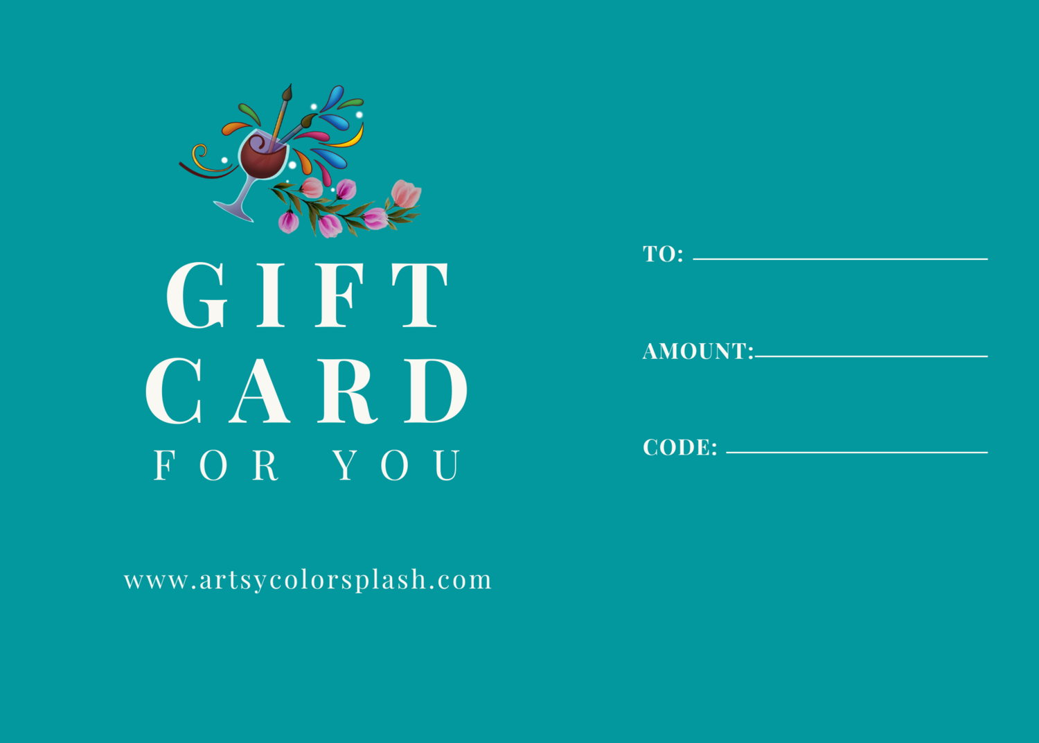 Artsycolor Splash Gift card
