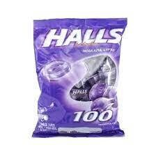 HALLS PEPA MORA AZUL  PQT X 100