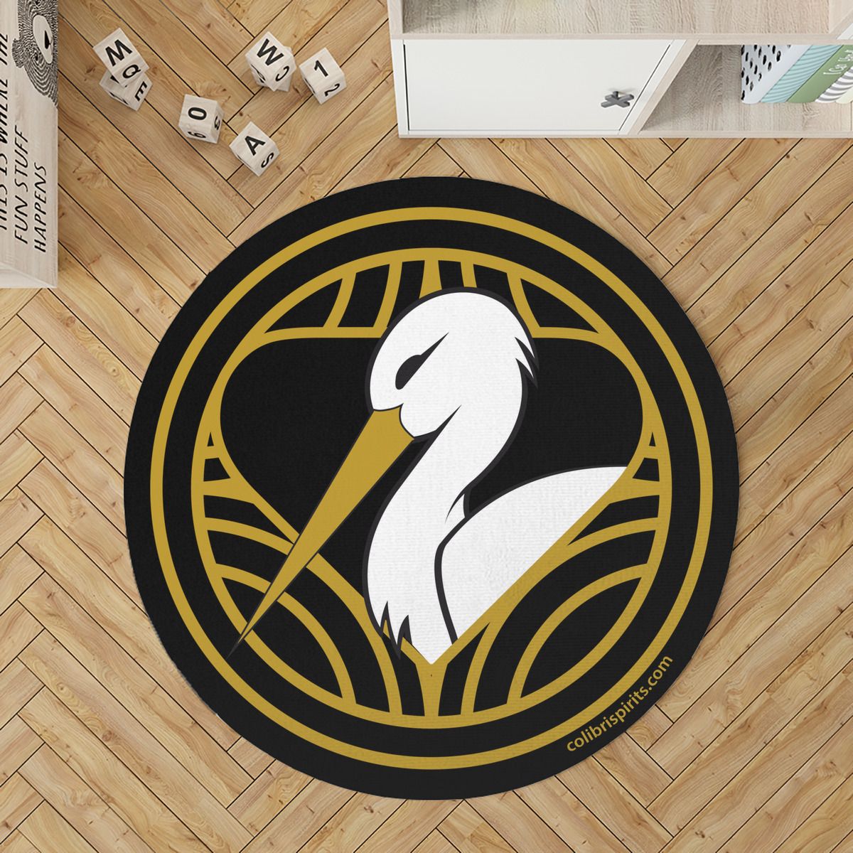 Stork Round Rug