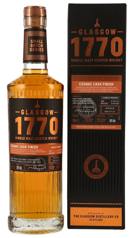 Glasgow 1770 - 6 y.o. - Cognac Cask Finish - Lightly Peated