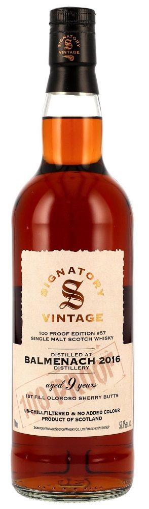 Balmenach 9 y.o. - 1st Fill Oloroso Sherry Butts - Signatory 100 PROOF