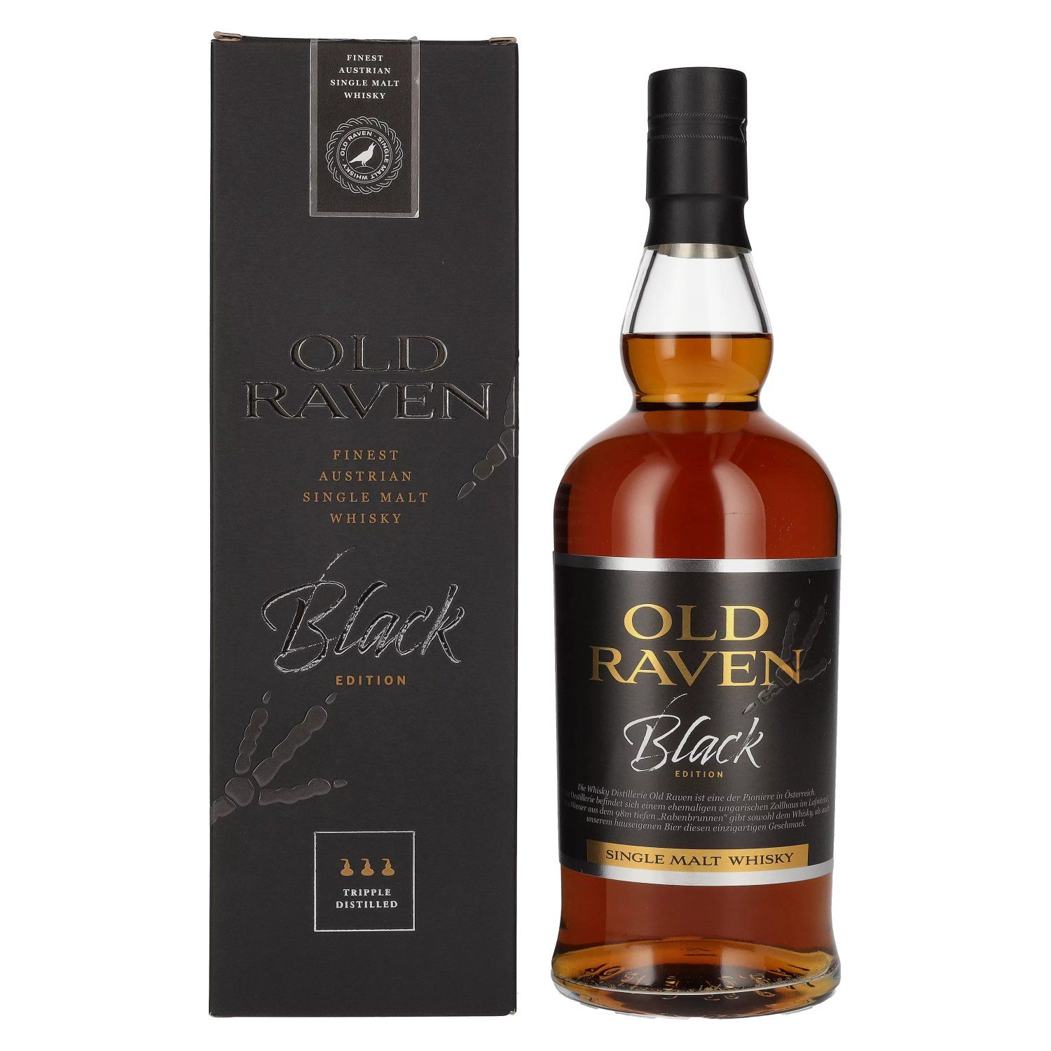 Old Raven Triple Distilled Single Malt Whisky Black Edition, cask strength