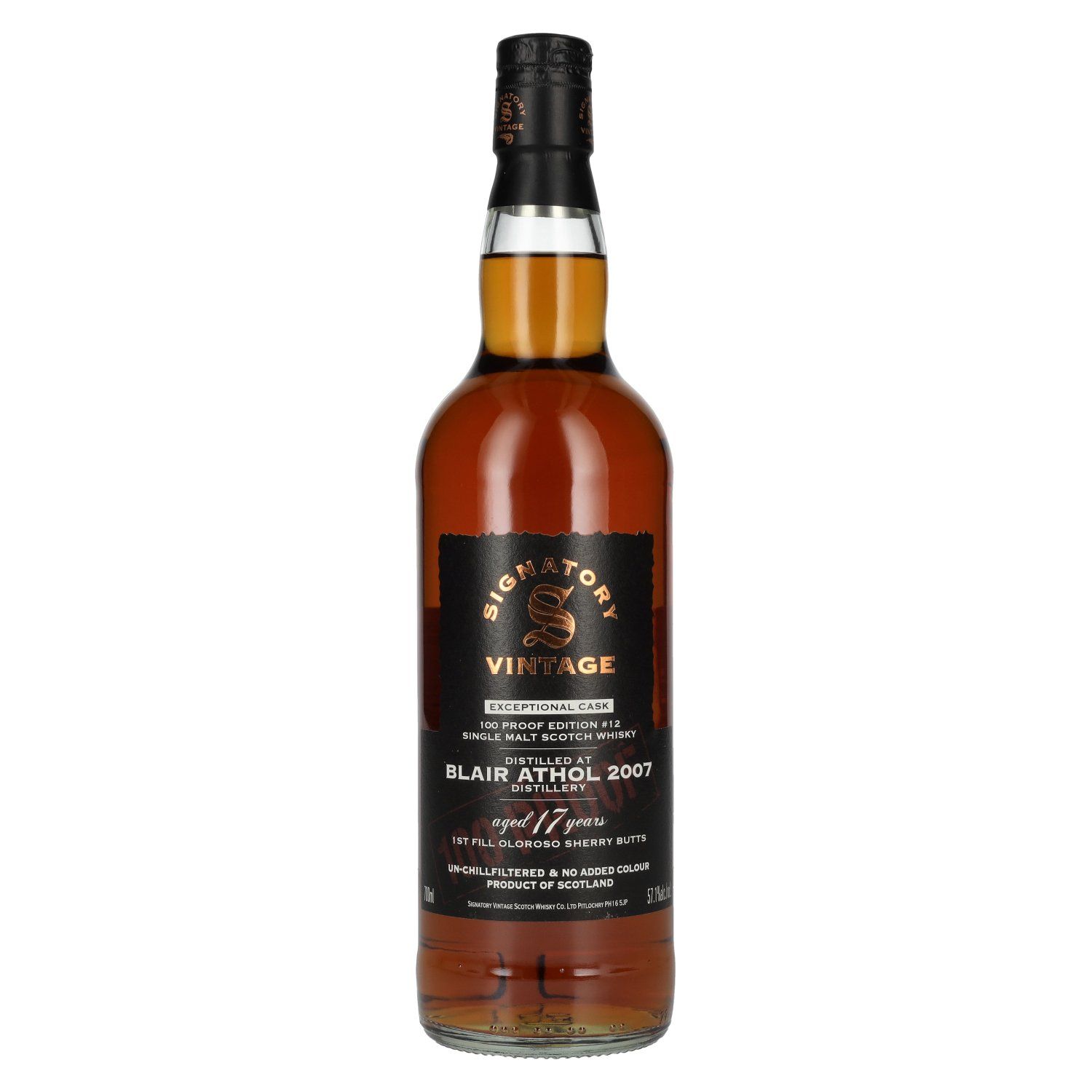 Blair Athol 2007/2025 - 17 y.o. - 1st Fill Oloroso Casks - Signatory 100 PROOF