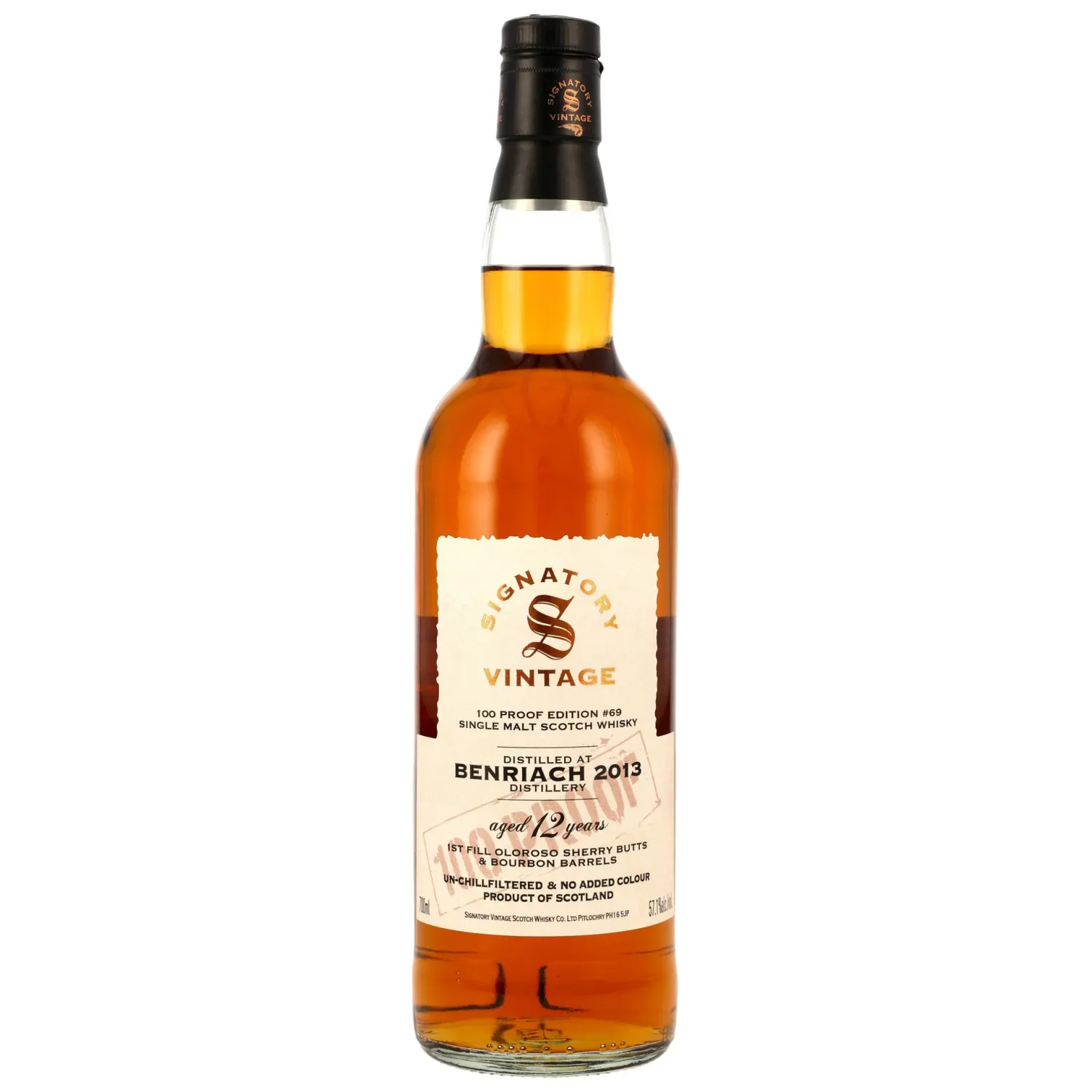 Benriach 2013/2025 - 12 y.o. - 1st Fill Oloroso Sherry & Bourbon Casks - Signatory 100 PROOF