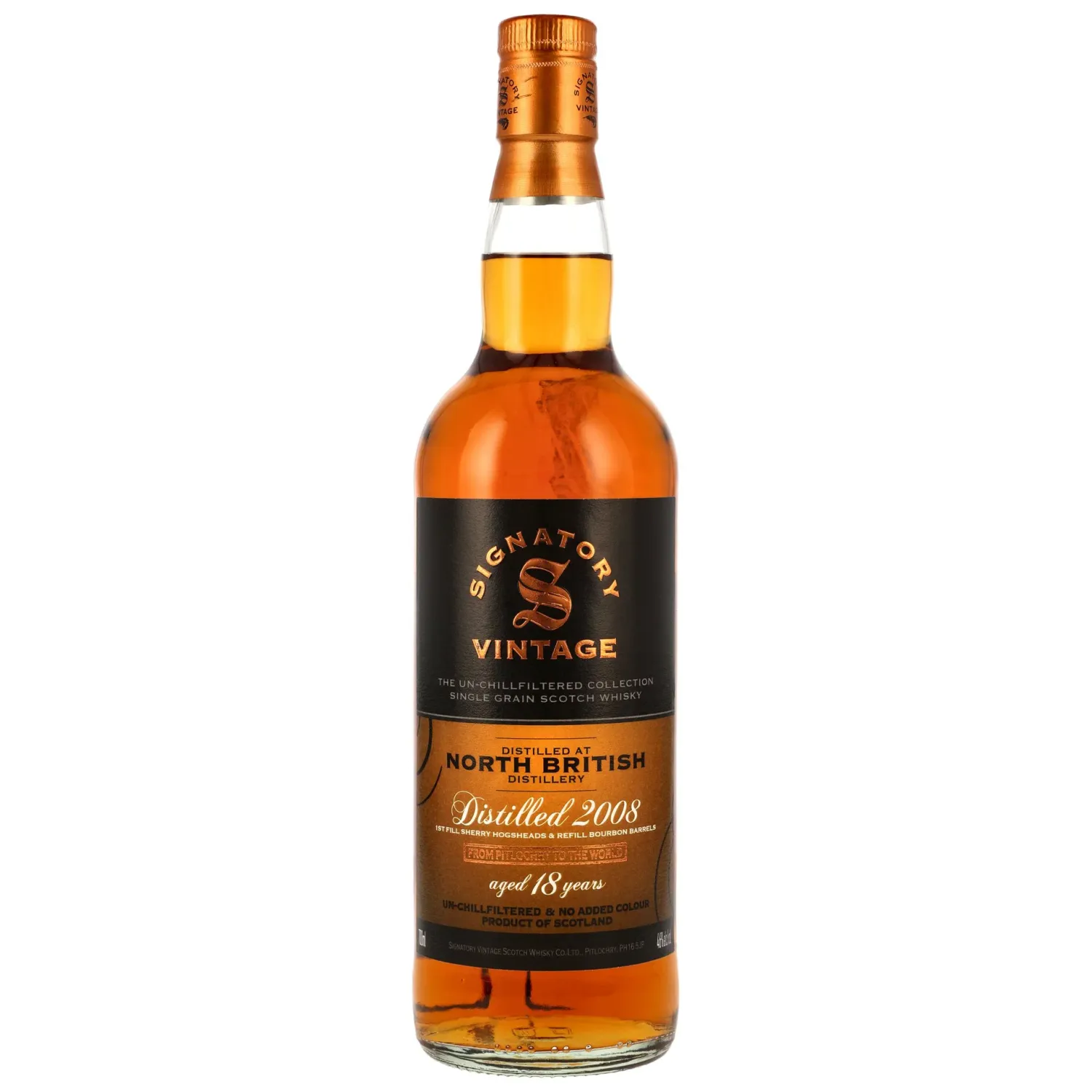 North British 2008/2026 - 18 y.o. - Single Grain 1st Fill Sherry & Refill Bourbon Casks Signatory
