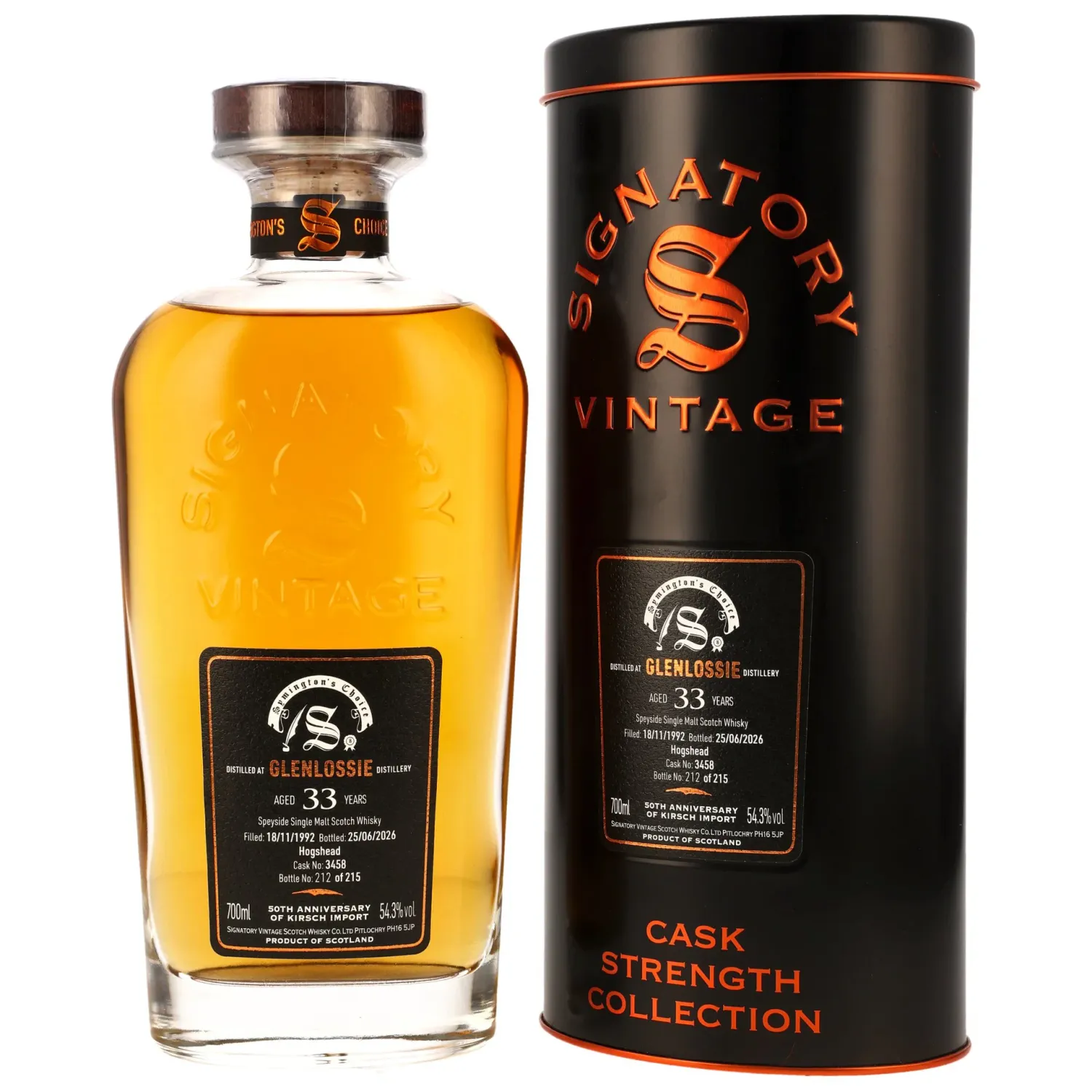 Glenlossie 1992/2026 - 33 y.o. - Hogshead - Signatory Symingtons Choice