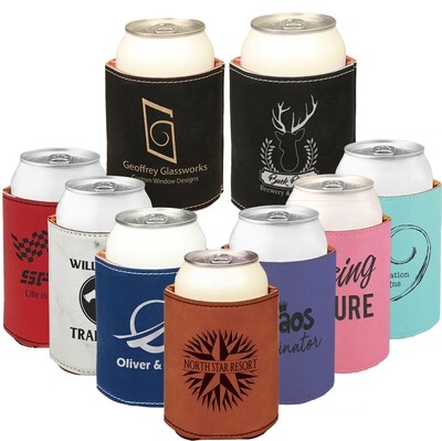 Personalized Leather Can Koozies