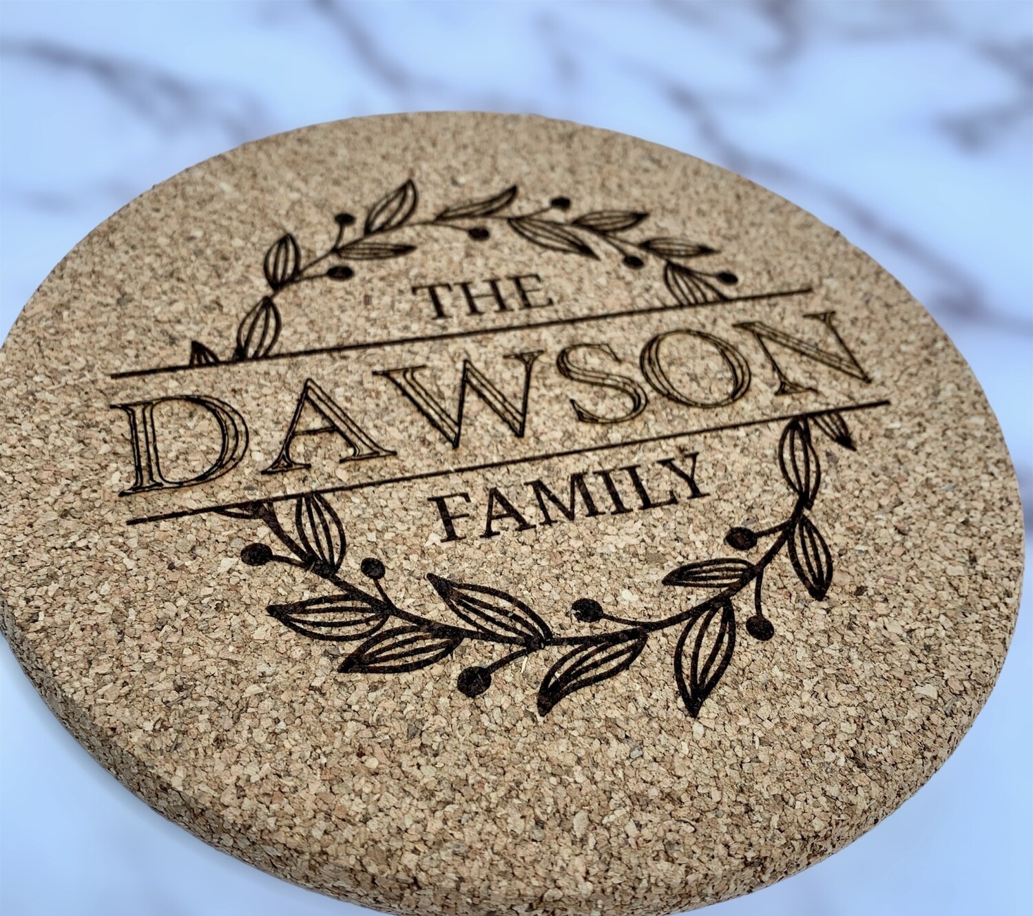 Personalized Laser-Engraved Cork Trivet