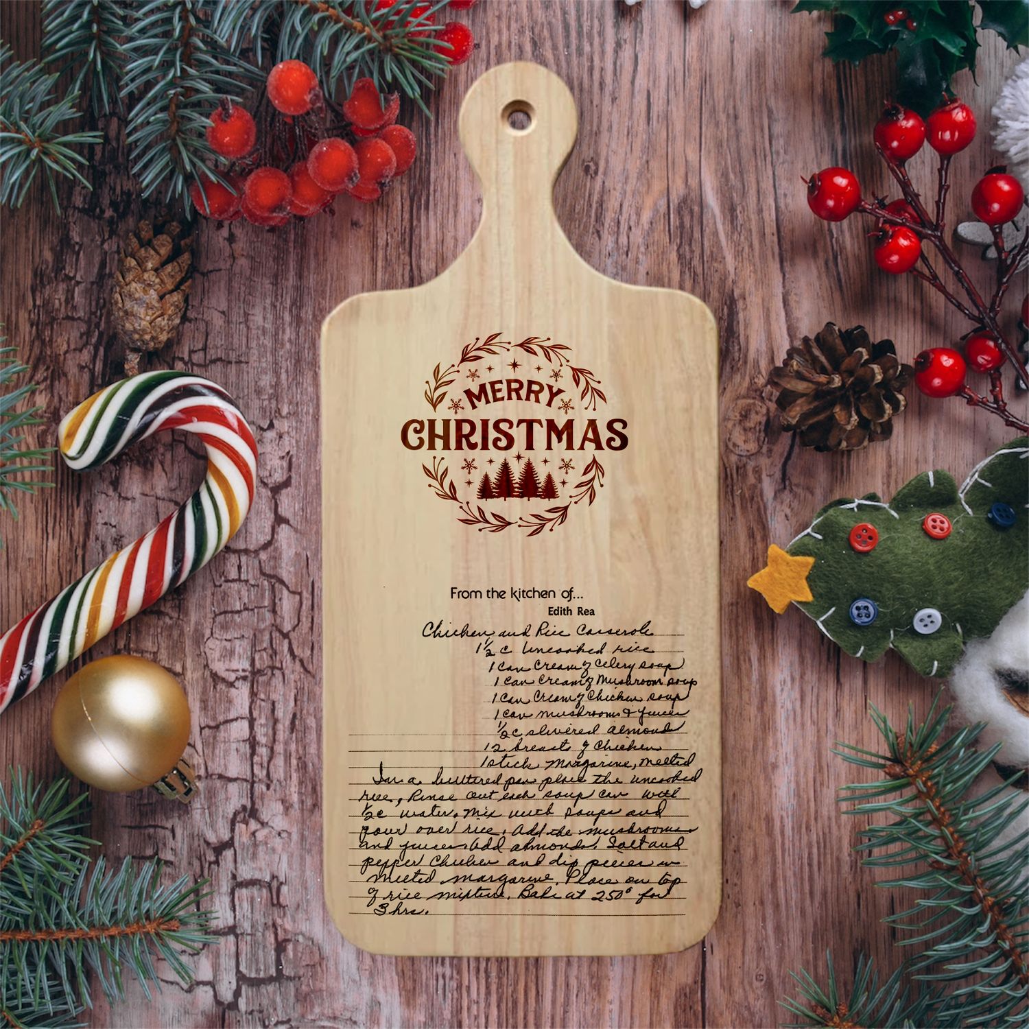 Engraved Recipe Cutting Board