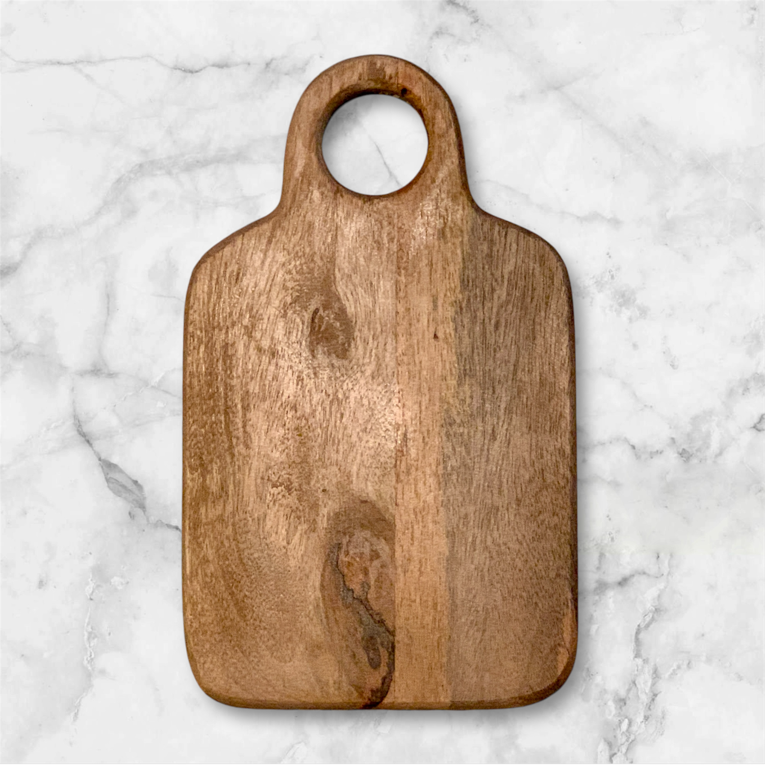 Modern Acacia cutting board with handle - 10x7