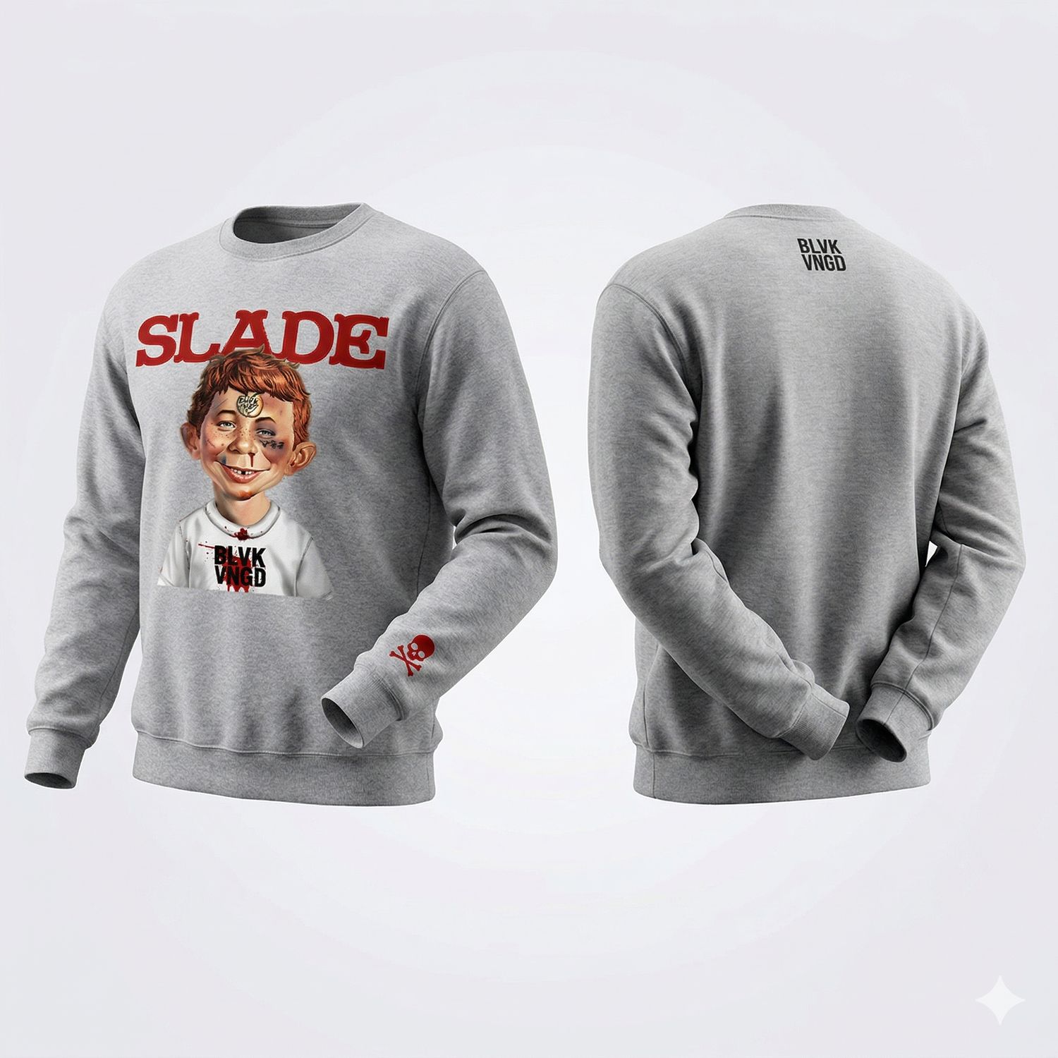 "Alfred E. Slademan" Crew neck Sweatshirt