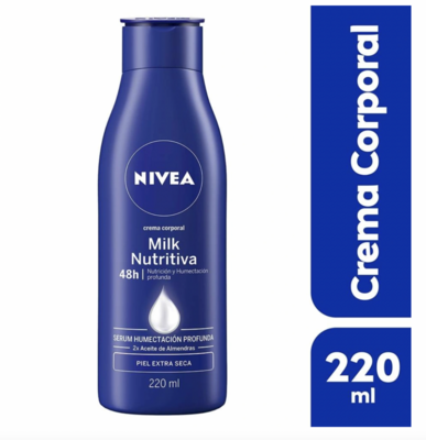 Crema Corporal Nivea Milk Nutritiva Piel Extra Seca 220 ml