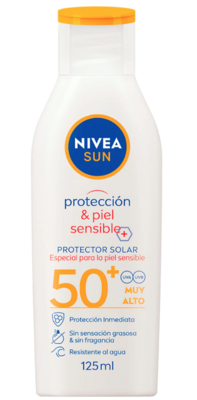 NIVEA Sun Protector Solar para Piel Sensible, FPS 50+, 125 ml