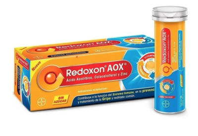 Redoxon Aox Vitamina C Vitamina D Zinc Multivitamínico, Tubo con 10 Tabletas