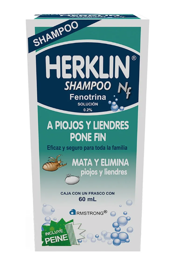 Shampoo Para Piojos Herklin Nf En Seco 60ml