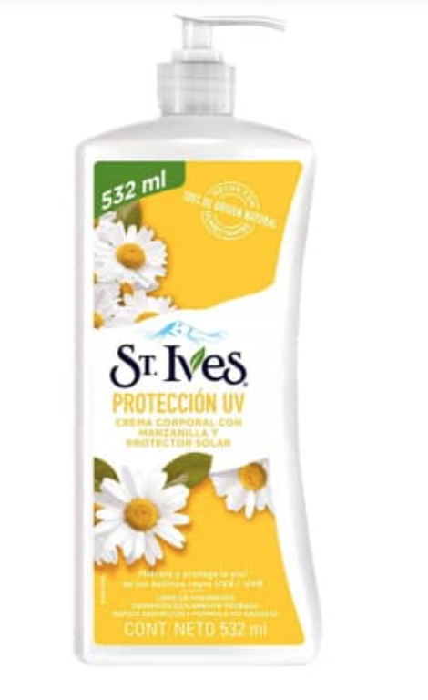 Crema corporal St. Ives con manzanilla y protector solar 532 ml