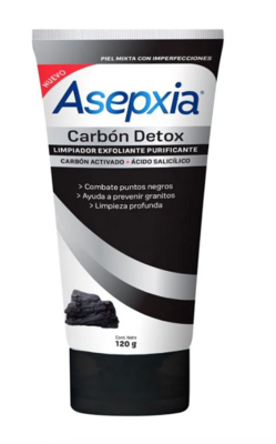 Asepxia Carbón Exfoliante Jabón 120 Gr