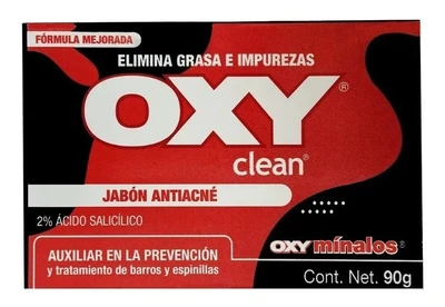 Barra Jabon Oxy Clean Minalos 90gr 2% Acido Salicilco Y Aloe