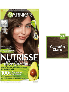 Tinte para cabello Garnier Nutrisse ultra cobertura 50u castaño claro profundo