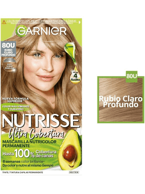Tinte para cabello Garnier Nutrisse ultra cobertura 80u rubio claro profundo