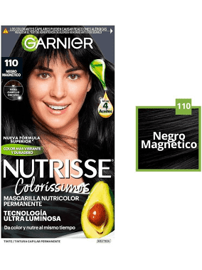 Tinte para cabello Garnier Nutrisse coloríssimos 110 negro magnético