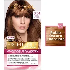 Tinte para cabello L'Oréal Imédia Excellence creme 6.34 rubio oscuro chocolate