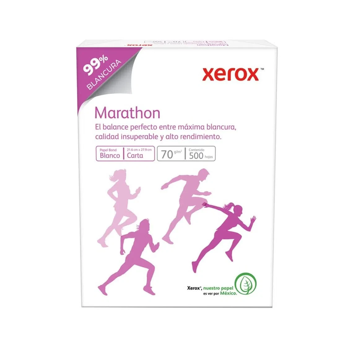 Paquete de Hojas Tamaño Carta Xerox Marathon 99% Blancura 500 hojas