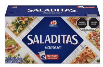 Galletas Gamesa Saladitas 42 paketines individuales de 12 g c/u