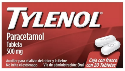 Paracetamol Tylenol 20 Tabletas 500 Mg