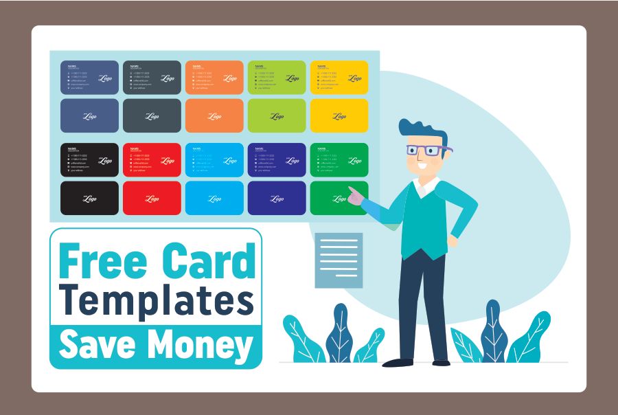 Option 2. Choose from FREE templates- Save money ( Double sided 14 point Low cost business cards)