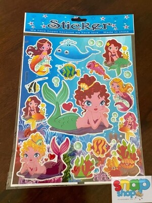 Hoja de Sticker Cola de Sirena 