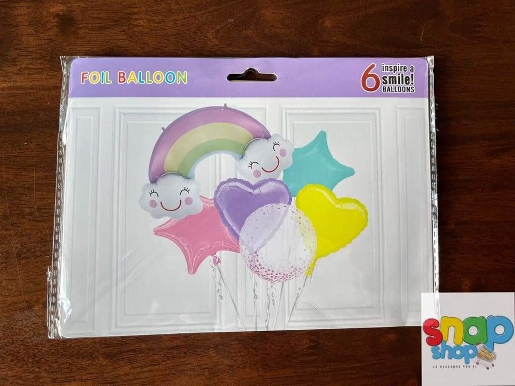 Set de Globos Nubes y Arcoíris 