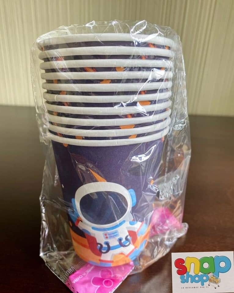 Paquete 10 vasos Astronauta