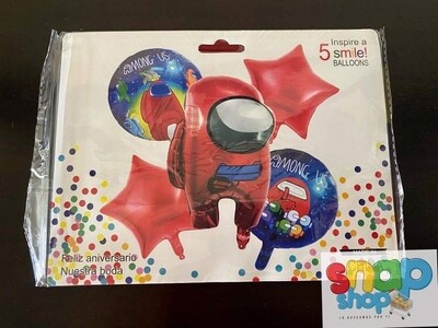 Set de Globos Among Us Rojo