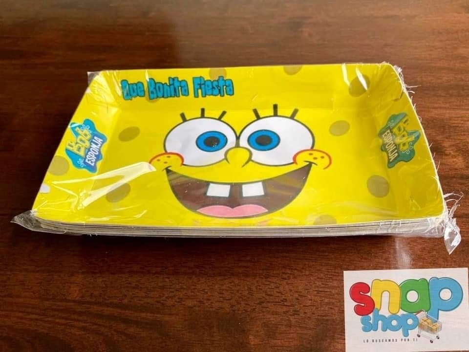 Paquete 10 Bandejas Bob Esponja